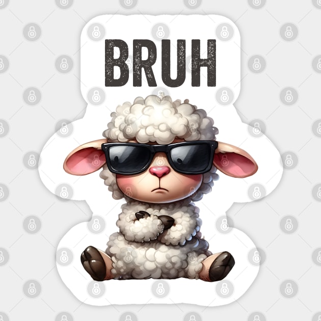 Cute Lamb Serving Big Bruh Energy fun design Sticker by Luxinda
